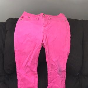 Hot pink jeans